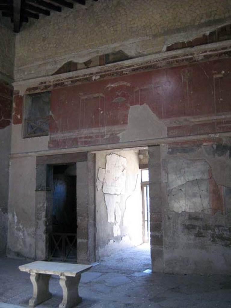 III.11 Herculaneum. June 2011. Room 6, looking towards north-east corner of atrium.
The doorway to room 2 is on the left, next to the entrance corridor. Photo courtesy of Sera Baker.